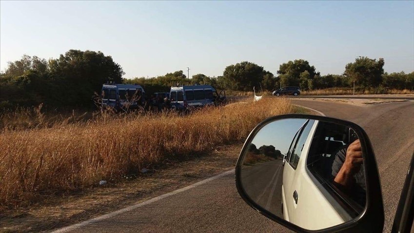 Le prime immagini del cantiere a Urmo-Specchiarica presidiato dalla polizia