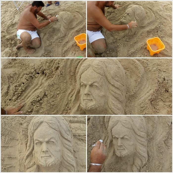 Francesco Testa e le sue sculture sulla sabbia