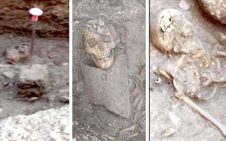 Gli scheletri ritrovati in via San Martino