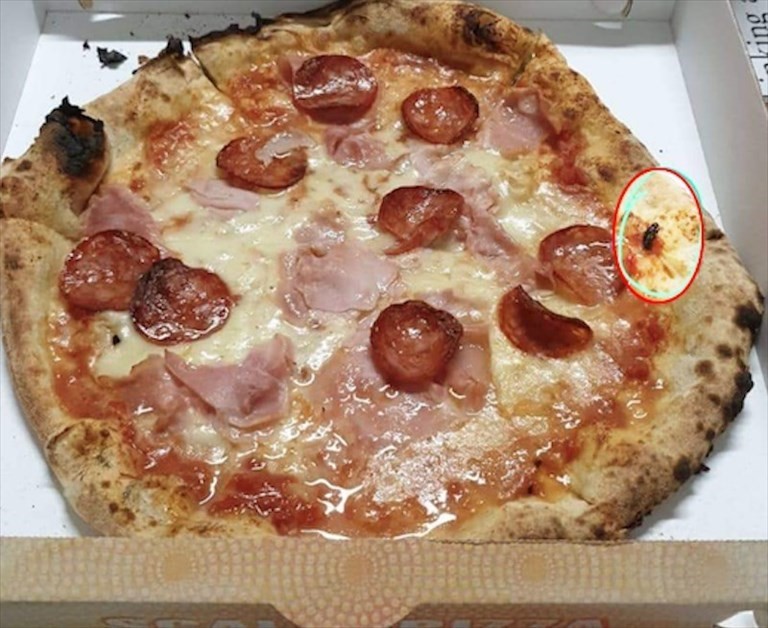 La pizza con la mosca La pizza con la mosca