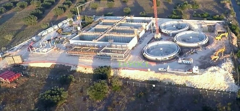 Il depuratore in costruzione Il depuratore in costruzione