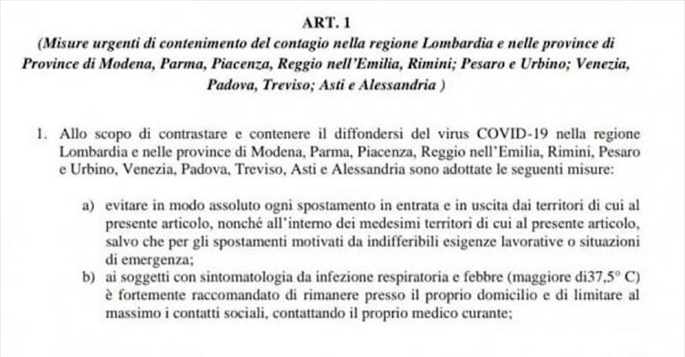 La bozza del decreto La bozza del decreto