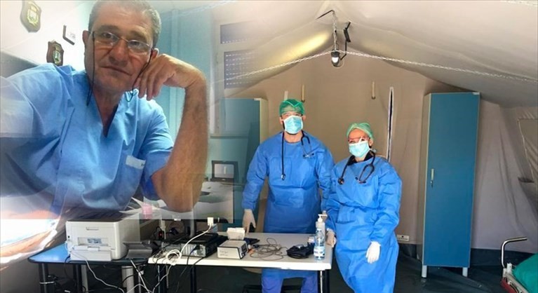 La tenda con il primario Francesco Turco La tenda con il primario Francesco Turco
