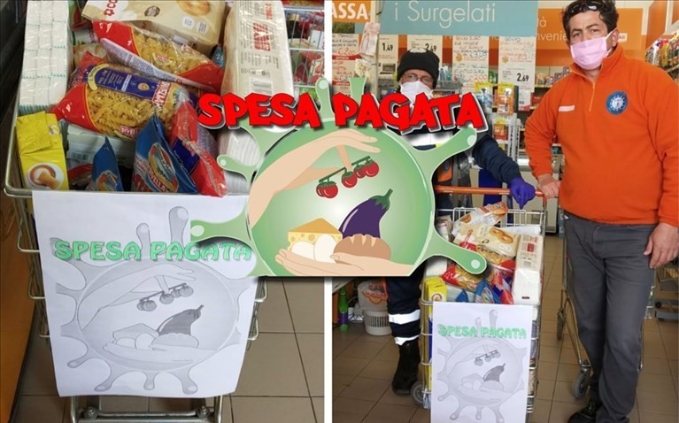 I primi carrelli della "Spesa pagata"