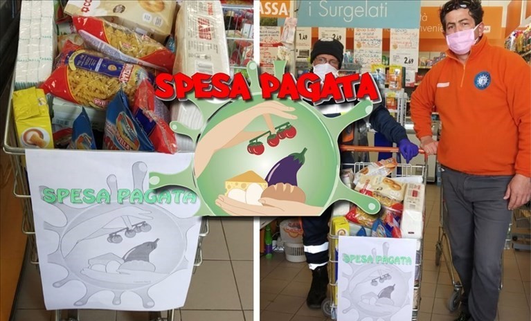 I primi carrelli della "Spesa pagata"