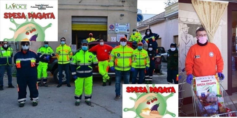 Spesa pagata, la squadra dei volontari Spesa pagata, la squadra dei volontari