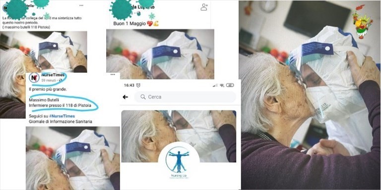La foto originale con le repliche sui social La foto originale con le repliche sui social