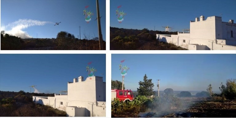 Canadair in azione alla Scaledda