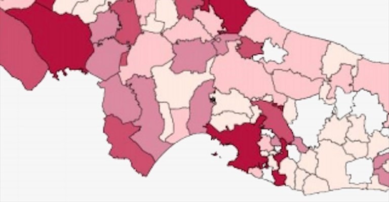 La mappa dei contagi