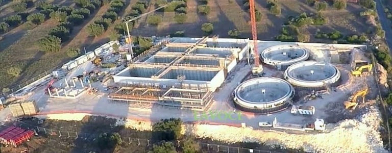 Il depuratore in costruzione Il depuratore in costruzione