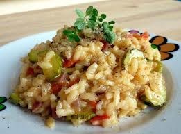 Risotto con zucchine e guanciale