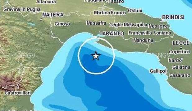Scossa di Terremoto nel Golfo di Taranto