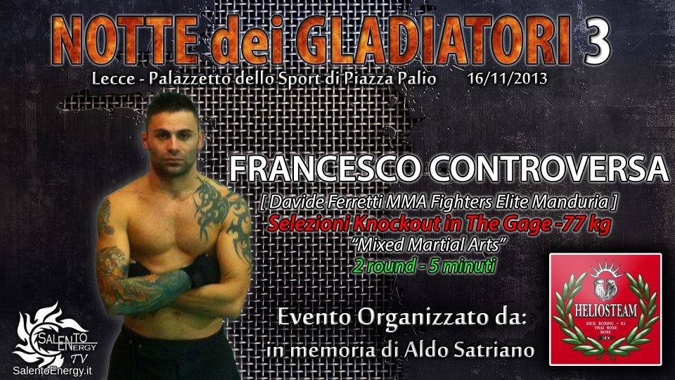 Arti marziali miste, il manduriano Controversa alla conquista del primo posto